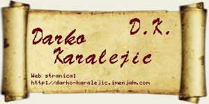 Darko Karalejić vizit kartica